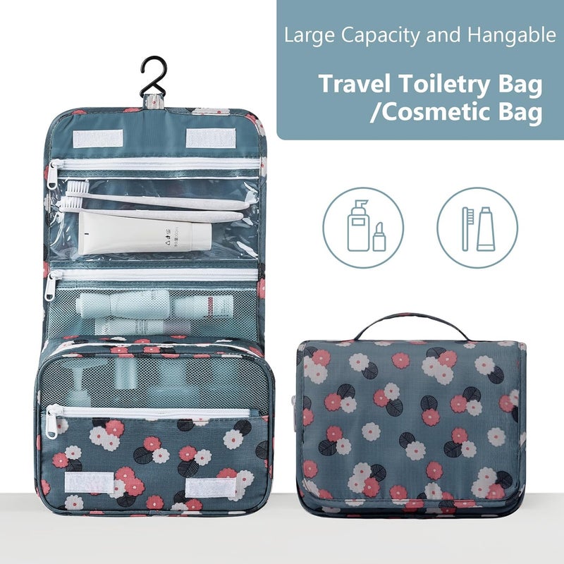 Easortm 9 Set Packing Cubes for Carry on Suitcase, Luggage Bags for Travel Packing Organizers Cubes, Luggage Organizer for Travel Accessories.(Blue Flower) - Image 2